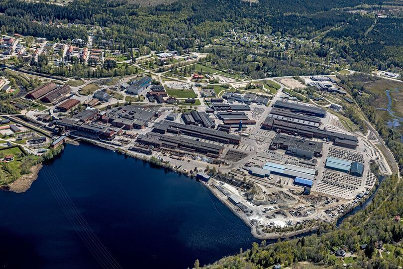 Aerial photo of the Uddeholm mill in Hagfors